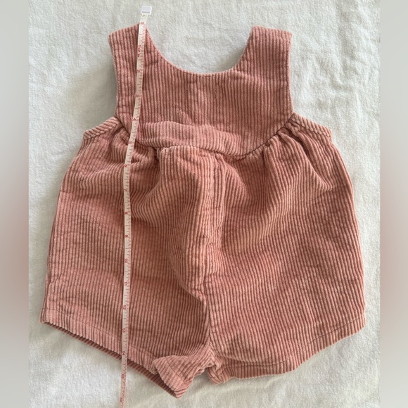SOLD Mud Pie Pink Dusty Rose Corduroy Baby Overalls - Picture 3 of 4